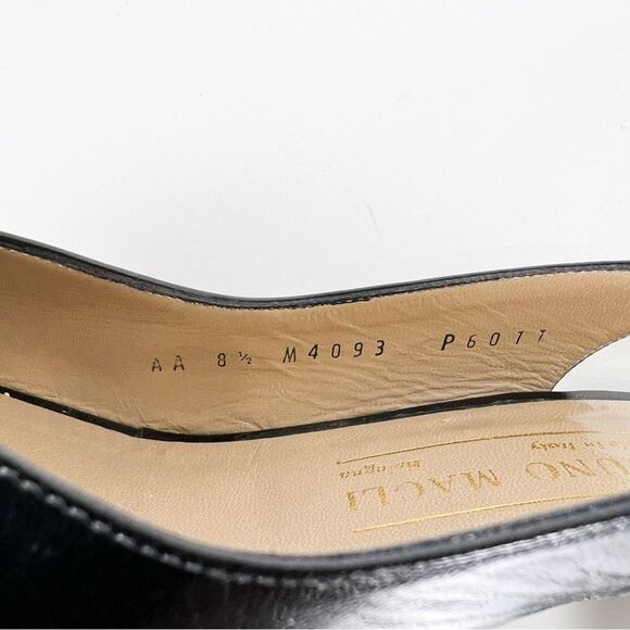 Vintage Bruno Magli Patchwork Leather Slingback Heels Peep Toe Buckle 8.5 AA - Picture 5 of 13